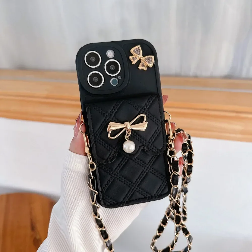 3D Bowknot Crossbody Card Hold - огляд і ціна Leather Wallet Card Holder Phone Cover